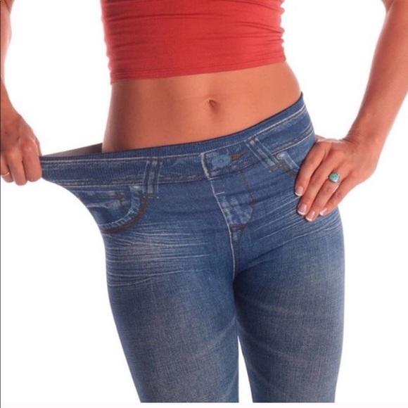 Jean Print Leggins - Picture 2 of 2